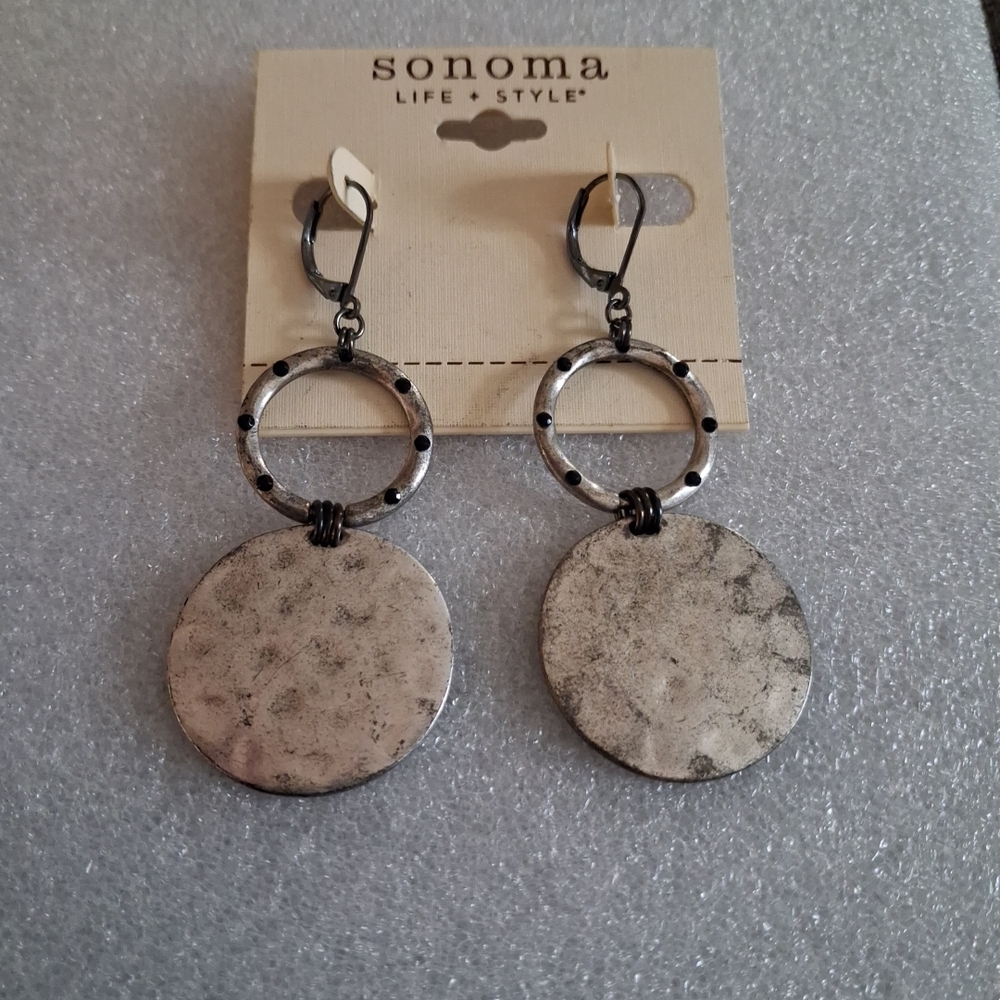 Sonoma Textured Silver Circle Earrings